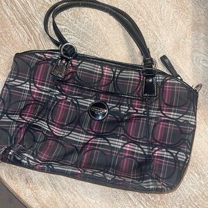 Coach plaid monogram handbag